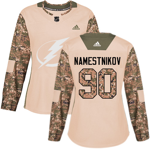 Adidas Lightning #90 Vladislav Namestnikov Camo Authentic Veterans Day Women's Stitched NHL Jersey - Click Image to Close